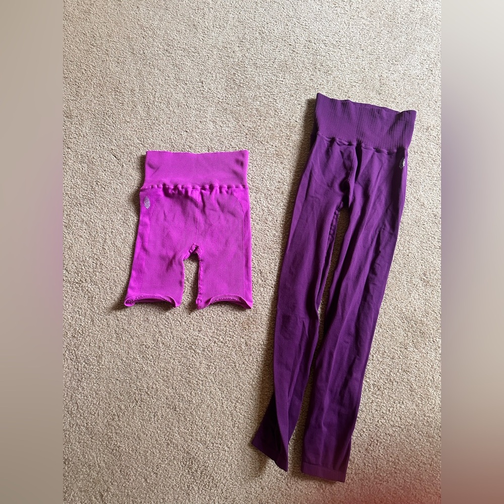 Purple and Pink Leggings Set Free People